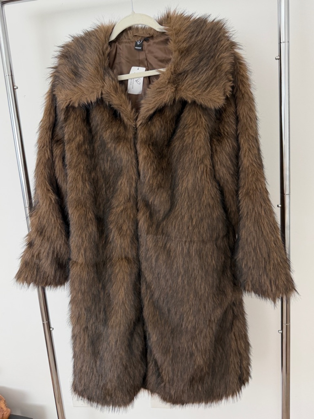 Classic Brown Faux Fur Coat